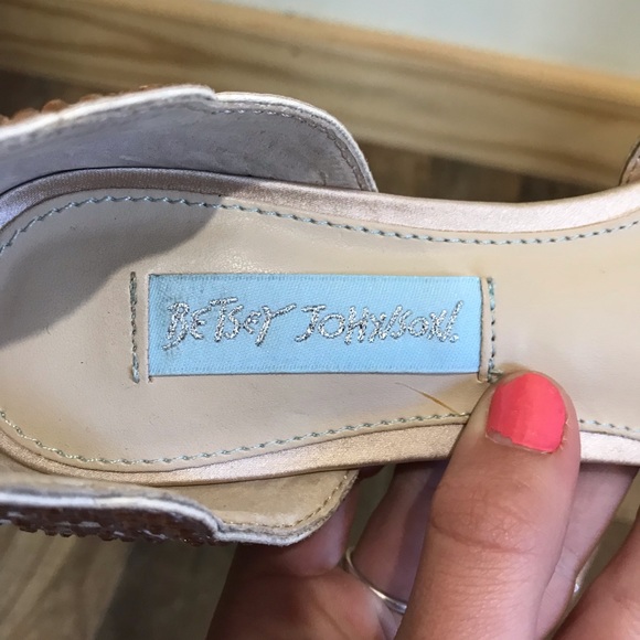 Betsy Johnson Lucy Jeweled Rhinestone Leather lining studded laser cut out Flats - Picture 7 of 11